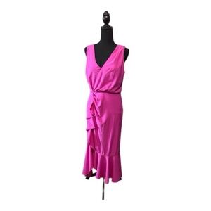 Taylor Vibrant Pink Asymmetrical Dress